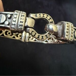 Gorgeous 925 Sterling Silver Belt and Buckle Bangle with Clasp